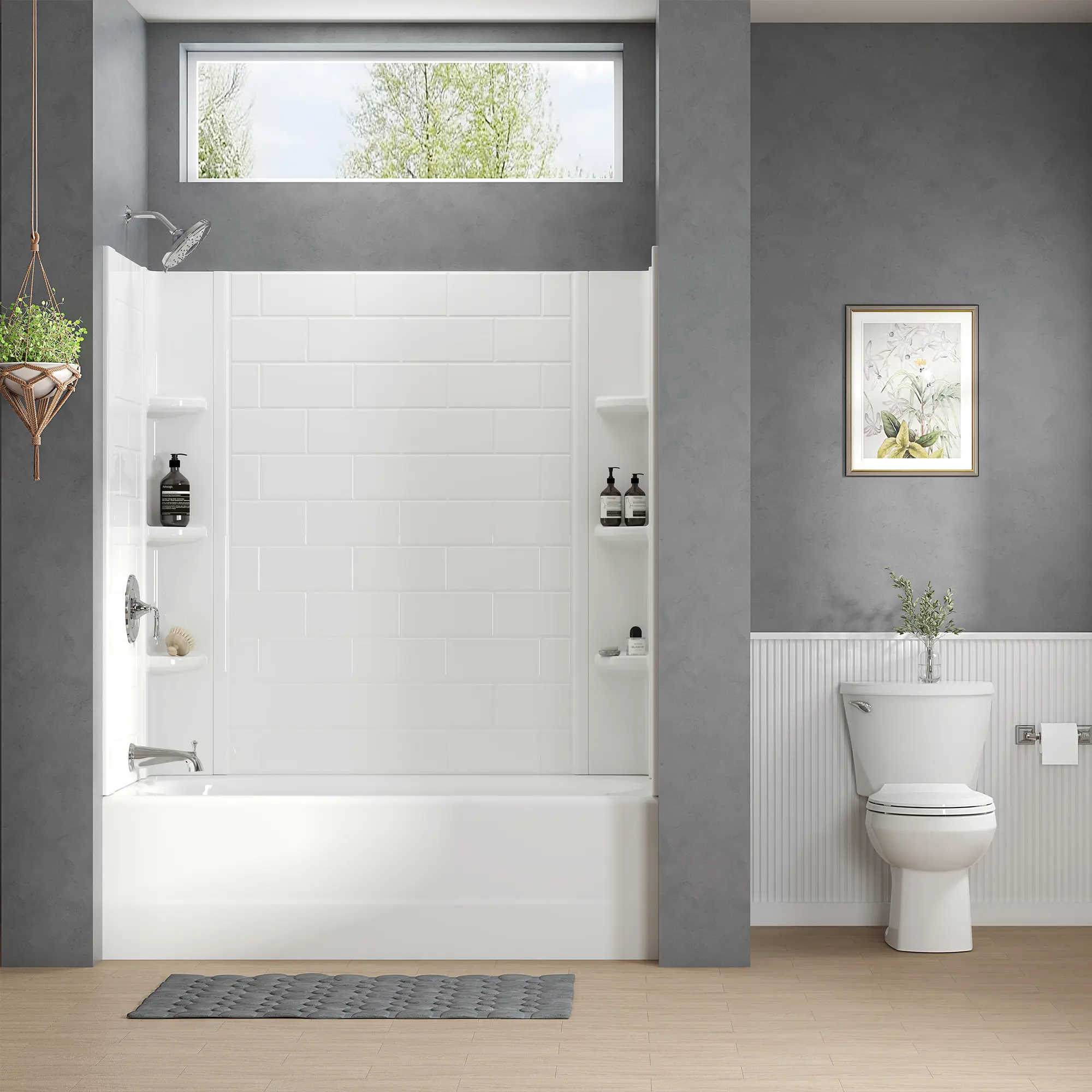 Princeton® PRO 60 x 30 x 60-inch Direct to Stud Subway Tile Bathtub Wall Set - Image 4