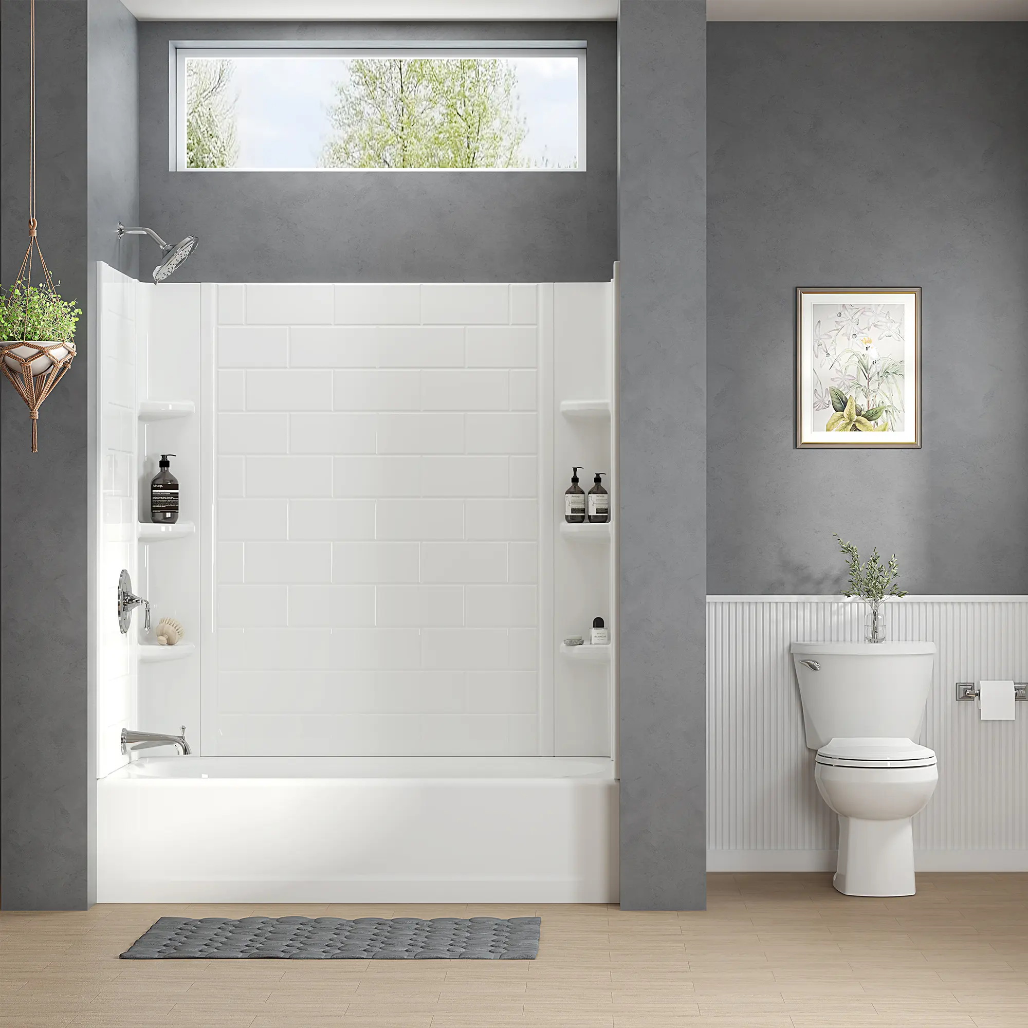 Princeton® PRO 60 x 30 x 60-inch Direct to Stud Subway Tile Bathtub Wall Set - Image 5