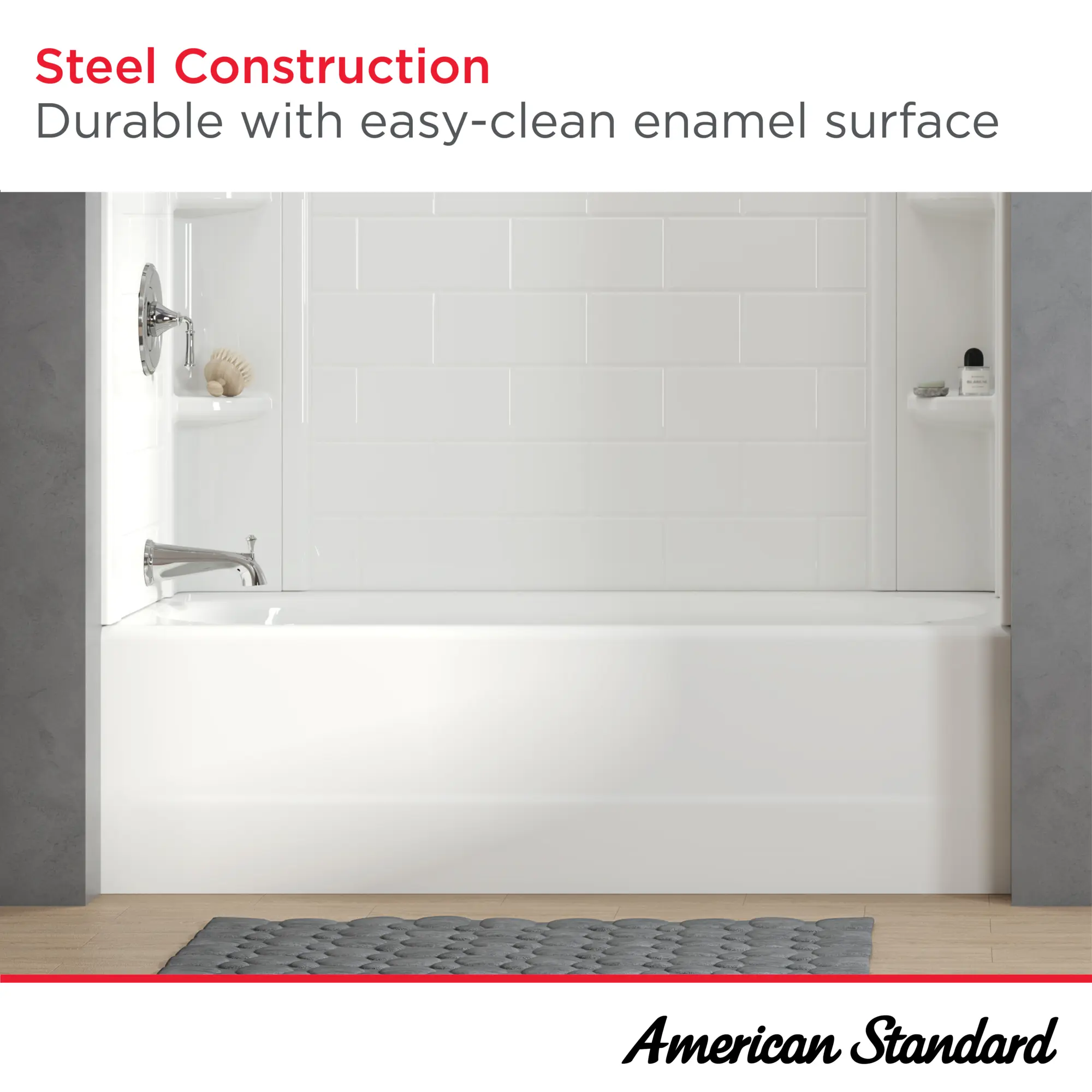 Princeton® PRO Steel 60 x 30-inch Above Floor Rough Integral Apron Bathtub with Left-Hand Outlet - Image 13