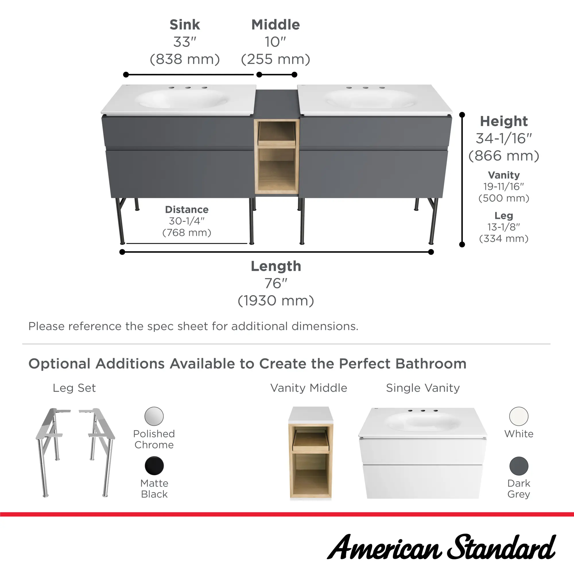 Studio® S 33-Inch Vitreous China Vanity Sink Top 8-Inch Centers - Image 21