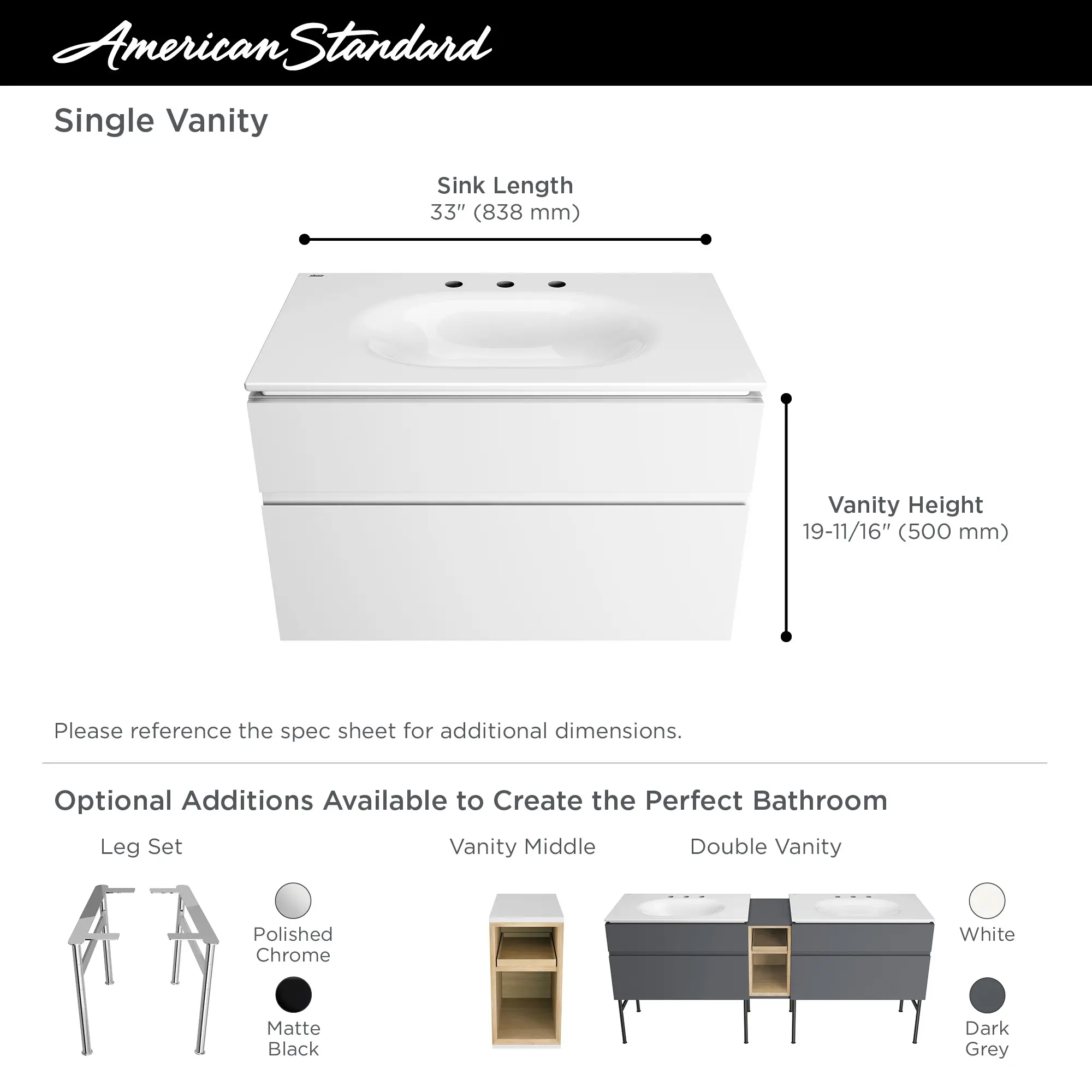 Studio® S 33-Inch Vitreous China Vanity Sink Top 8-Inch Centers - Image 30